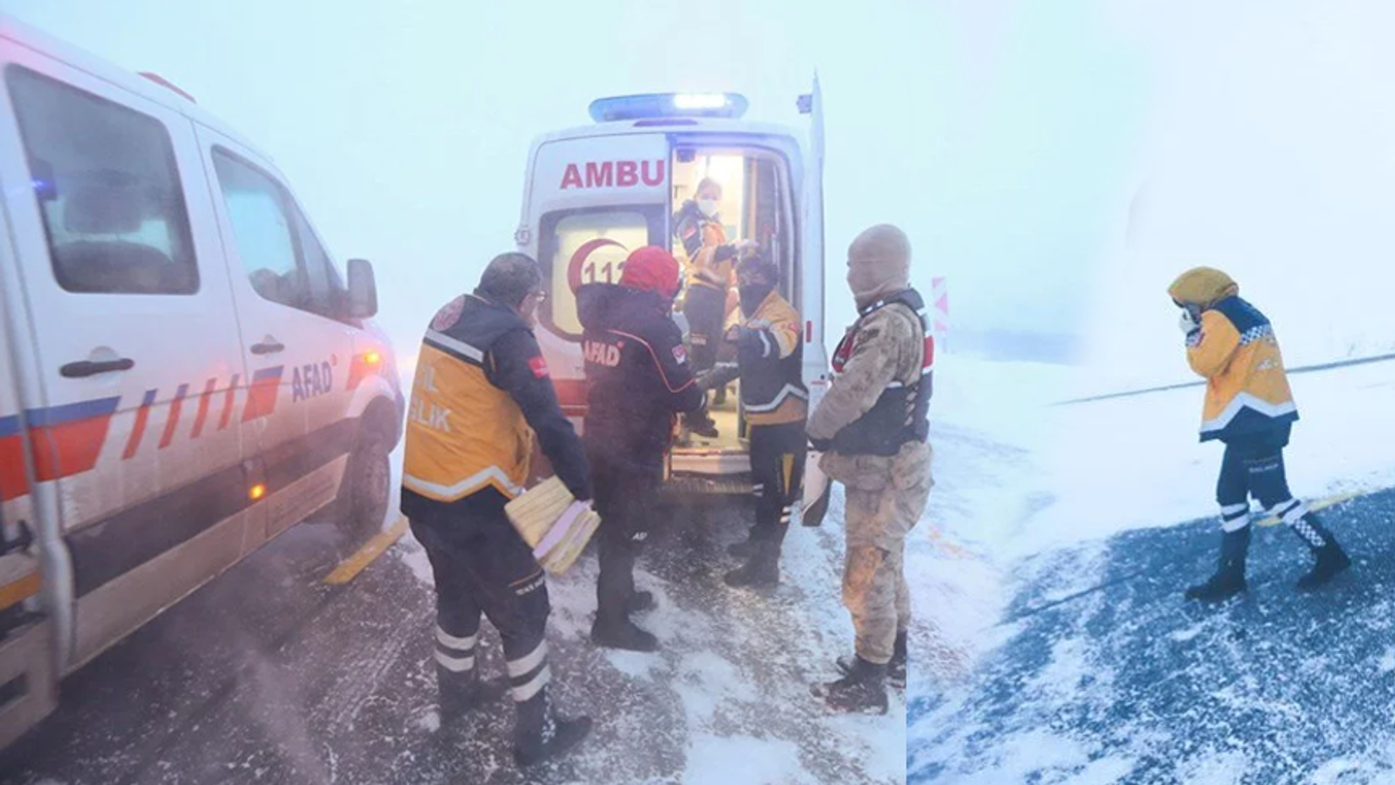 Kars'ta Hanlar Geçidi'nde  zincirleme kaza 1 kişi öldü 17 kişi yaralandı