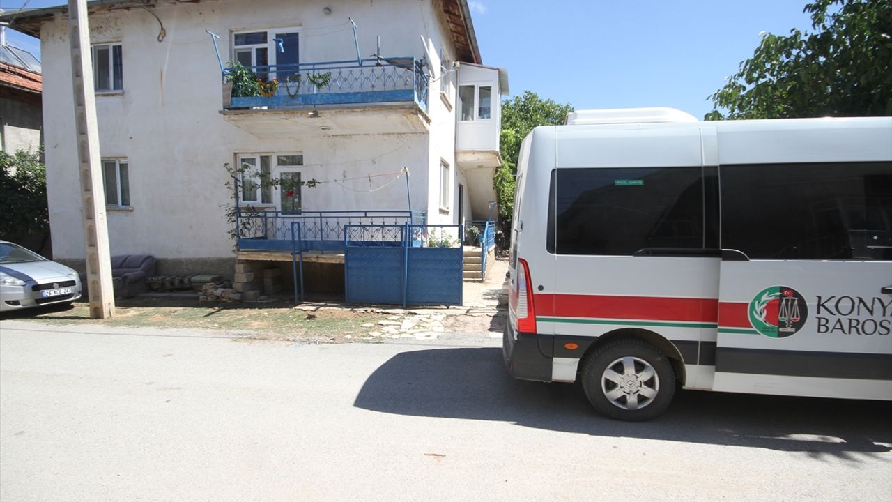 Konya'da bir kişinin karısı tarafından öldürüldüğü iddia edilen evde keşif yapıldı