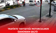 Tartıştığı motorcuları ezdi!