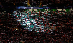Celtic taraftarı,stadyumu Filistin bayrağına boyadı