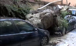 Zeytinburnu'nda istinat duvarı araçların üzerine çöktü!