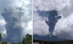 Endonezya'da korku dolu anlar: Merapi Yanardağı patladı