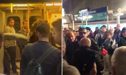İzmir metrosunda makiniste dehşet anları! Tekmeler hava uçuştu