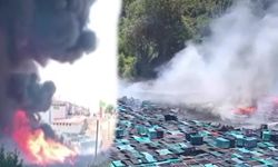 Amasya’da plastik kasalar yandı, dumanlar kilometrelerce öteden görüldü