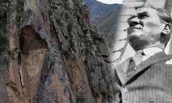 Kaya yüzeyindeki Atatürk silüeti görenleri şaşırtıyor