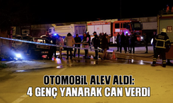 Otomobil alev aldı: 4 genç yanarak can verdi