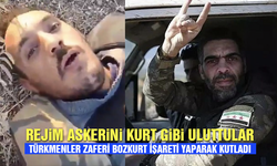 Rejim askerini kurt gibi uluttular! Türkmenler zaferi bozkurt işareti yaparak kutladı