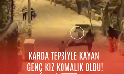 Karda tepsiyle kayan genç kız komalık oldu!