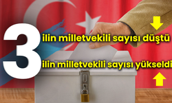 3 ilin milletvekili sayısı düştü, 3 ilin milletvekili sayısı yükseldi