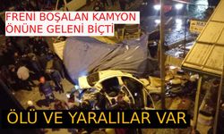 Freni boşalan kamyon dehşeti! Önüne geleni biçti