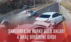 Şanlıurfa'da korku dolu anlar! 4 araç birbirine girdi: İşte o anlar...