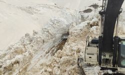 Hakkari'de üs bölgesi yolunda metrelerce karla mücadele sürüyor