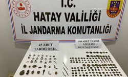 Hatay'da bir evde 160 sikke ve 45 obje ele geçirildi