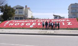 Bisikletçilerin Selanik'ten Samsun'a taşıdığı "Ata toprağı" Sinop'a ulaştı