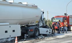 Çankırı'da arıza yapan akaryakıt tankeri sürücüsüz 100 metre geriye seyrederek yoldan çıktı