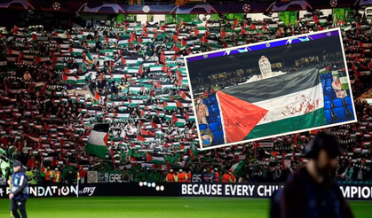Real Sociedad taraftarından Filistin'e destek! İşte o anlar