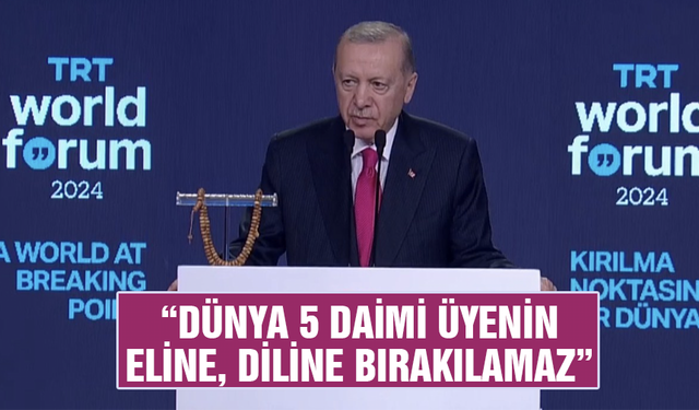 Cumhurbaşkanı Erdoğan: Dünya 5 daimi üyenin eline, diline bırakılamaz