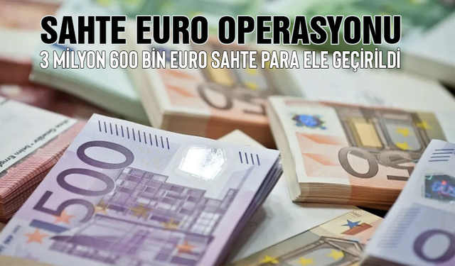 İstanbul’da sahte Euro operasyonu: 3 milyon 600 bin Euro sahte para ele geçirildi