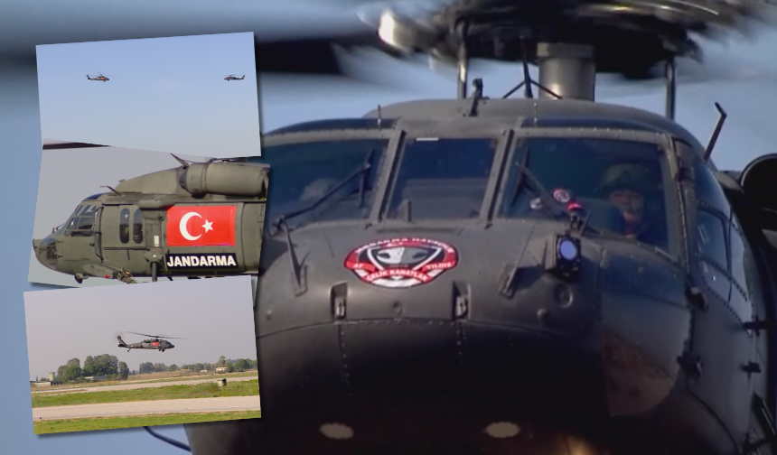 TEKNOFEST İzmir'de Jandarma helikopterlerinden zeybek gösterisi
