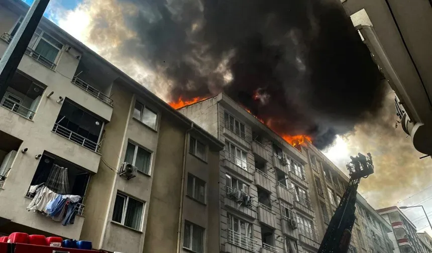 İstanbul'da 5 katlı binada yangın