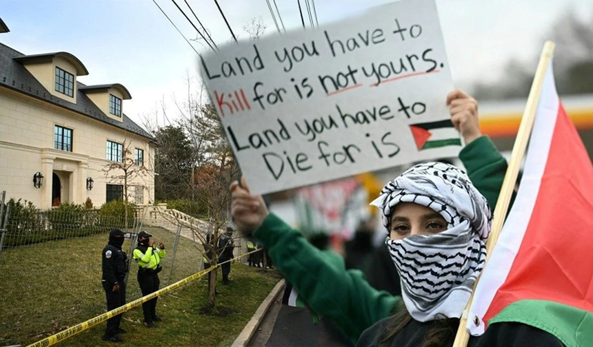 İsrail Büyükelçiliği önünde Gazze protestosu