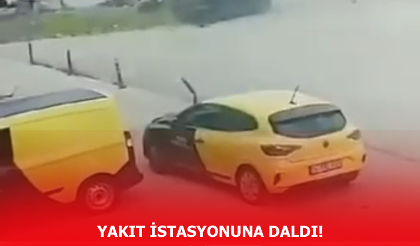 Yakıt istasyonuna daldı!