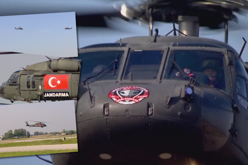 TEKNOFEST İzmir'de Jandarma helikopterlerinden zeybek gösterisi