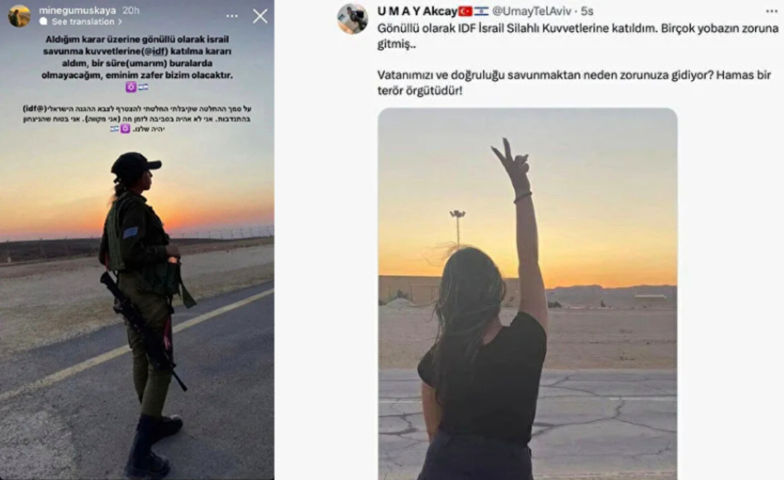 İki Türk vatandaşı kadın, İsrail ordusuna gönüllü olarak yazılmışlardı.