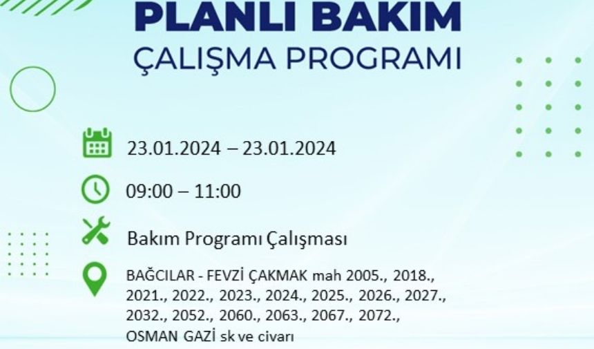 İstanbul 23 Ocak 20 Ocak 2024 Elektrik Kesintisi (Avrupa Yakası) (10)