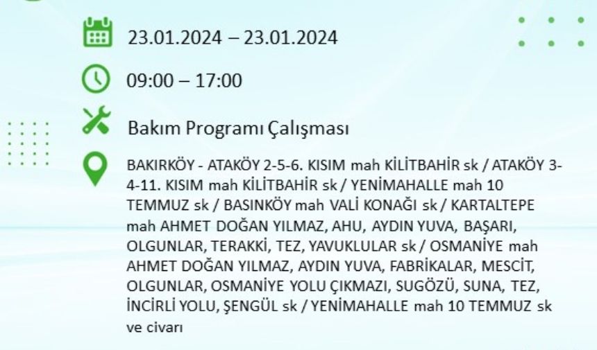 İstanbul 23 Ocak 20 Ocak 2024 Elektrik Kesintisi (Avrupa Yakası) (15)