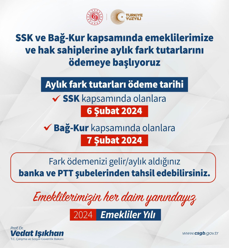 Emeklilerin maaş farkları ne zaman yatacak