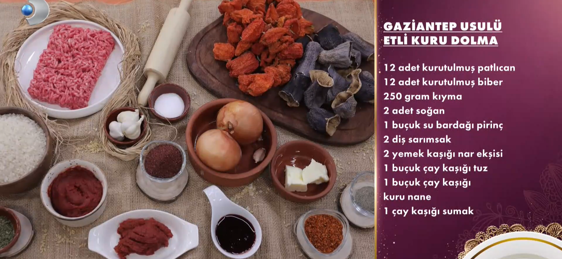 Gelinim Mutfakta Gaziantep usulü etli kuru dolma tarifi! 25 Mart 2024 