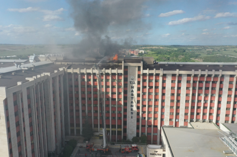 Trakya Üniversitesi Tıp Fakültesi Hastanesi’nde yangın