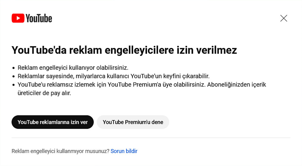 Youtube Reklam Engelleyici