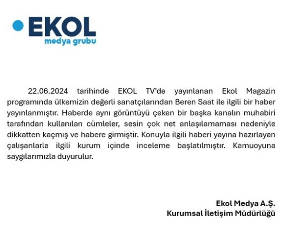 Beren Saat Ekol Tv