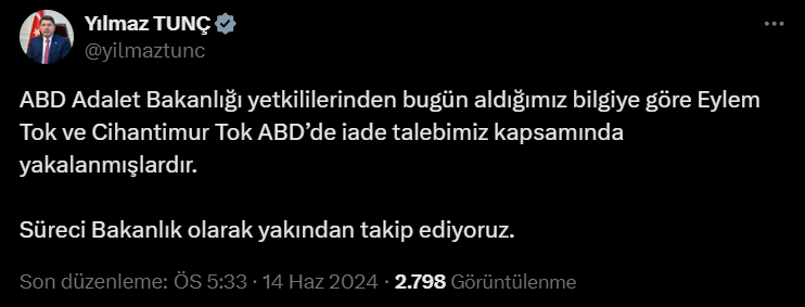 Son dakika: Amerikaya kaçan Eylem Tok ve oğlu yakalandı!