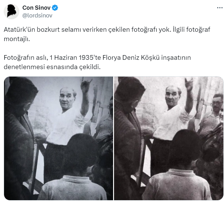 con sinovdan atatürkün bozkurt selamı veren fotoğrafına yorum