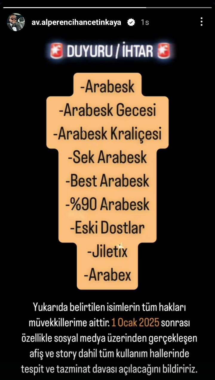 Arabesk Telif Hakkı