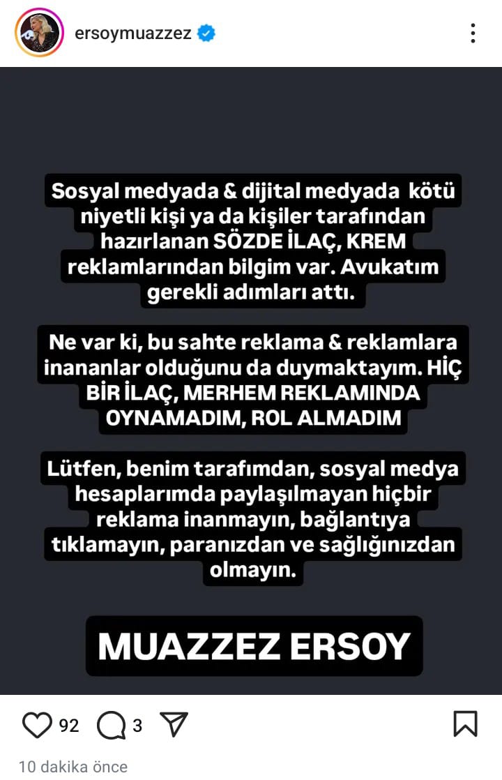 Muazzez Ersoy Açıklama